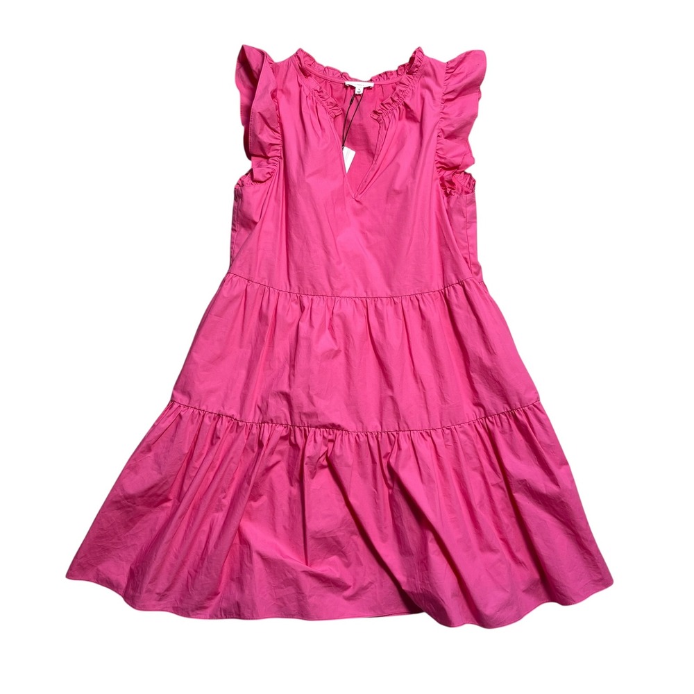 A Loves A Pink NWT Cotton Tiered Ruffle Dress Fuschia R3185CPK2 Womens M - Picture 2 of 8